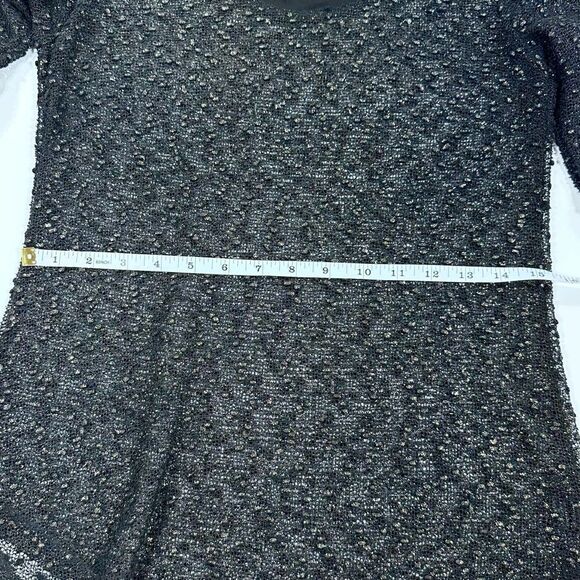 Sanctuary black and gold sheer long sleeve top L - Picture 8 of 10